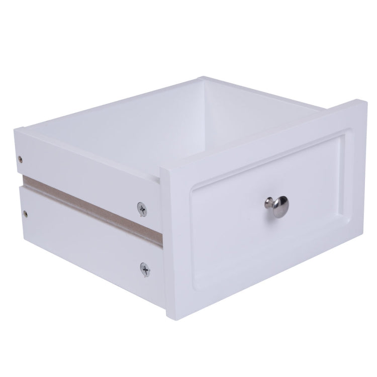 [US Warehouse] Country Style Two-Tier Night Table, Size: 60 x 40 x 30cm(White)