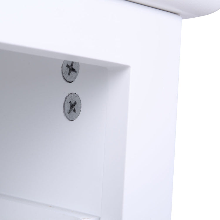 [US Warehouse] Country Style Two-Tier Night Table, Size: 60 x 40 x 30cm(White)