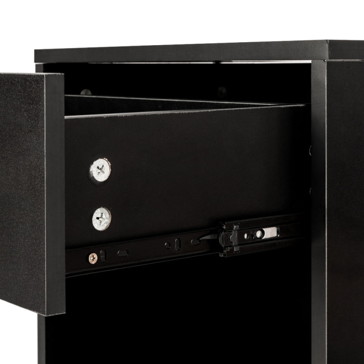 [US Warehouse] 2 PCS / Set Small Night Stands with Drawer(Black)