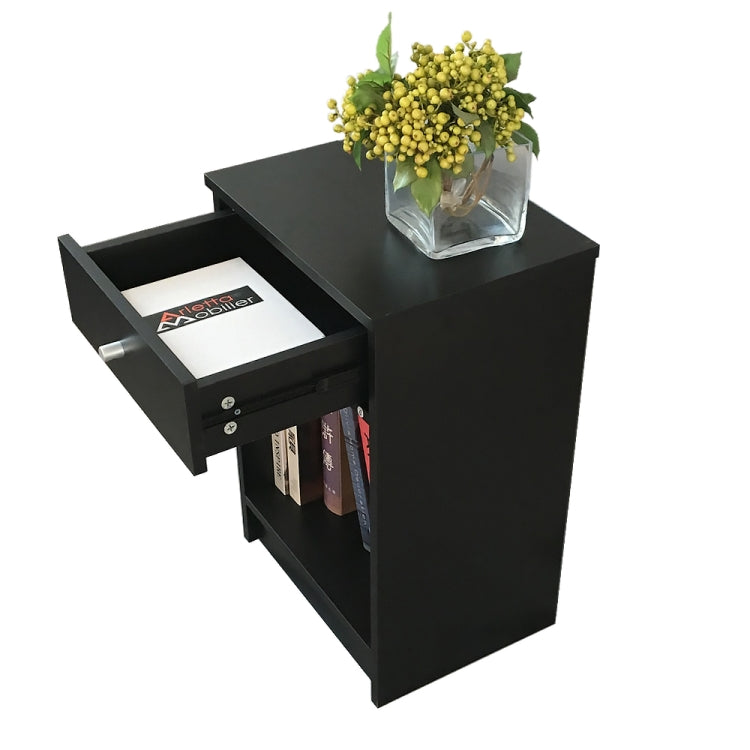 [US Warehouse] Round Handle Night Stand with Drawer, Size: 40 x 30 x 60cm(Black)