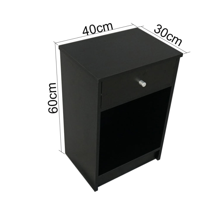 [US Warehouse] Round Handle Night Stand with Drawer, Size: 40 x 30 x 60cm(Black)