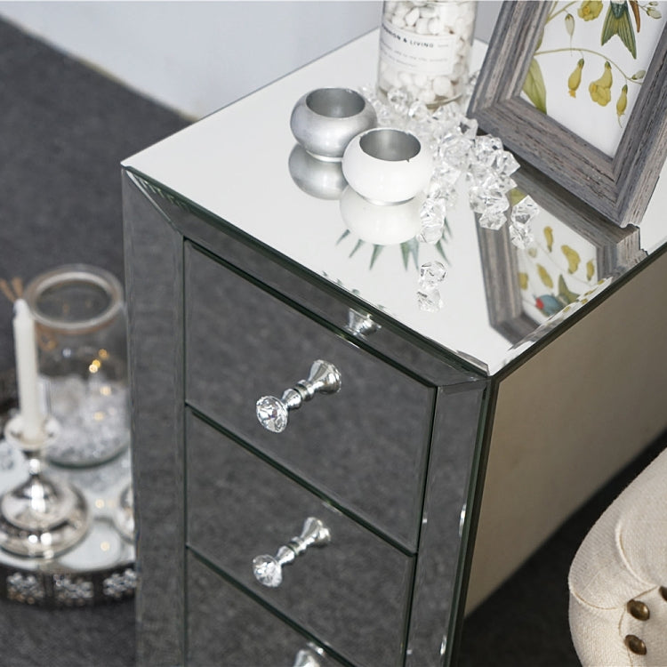 [US Warehouse] Modern Mirrored 3-Drawers Nightstand Bedside Table, Size: 30 x 30 x 60cm(White)