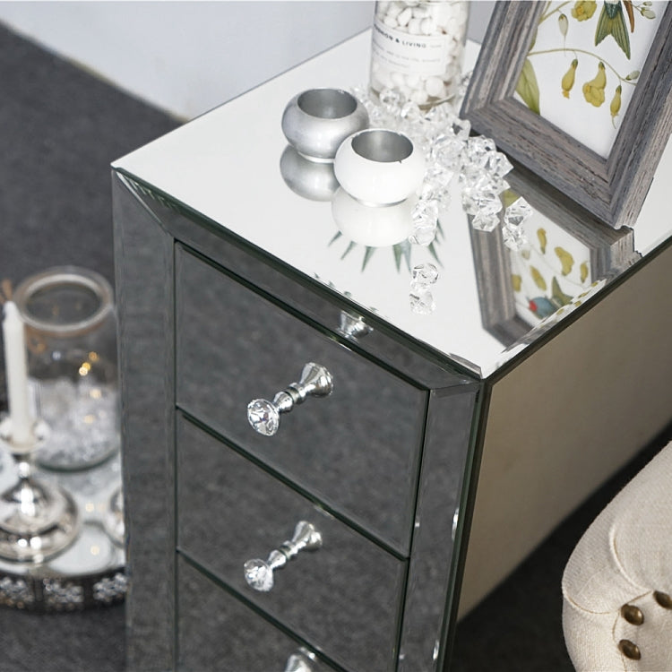 [UK Warehouse] Modern Mirrored 3-Drawers Nightstand Bedside Table, Size: 30 x 30 x 60cm(White)