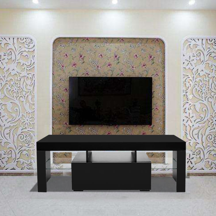 [UK Warehouse] Household Decoration LED TV Cabinet with Single Drawer Size: 130 x 35 x 45cm(Black)