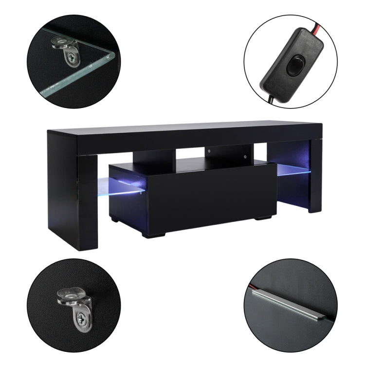 [US Warehouse] Household Decoration LED TV Cabinet with Single Drawer Size: 130 x 35 x 45cm(Black)