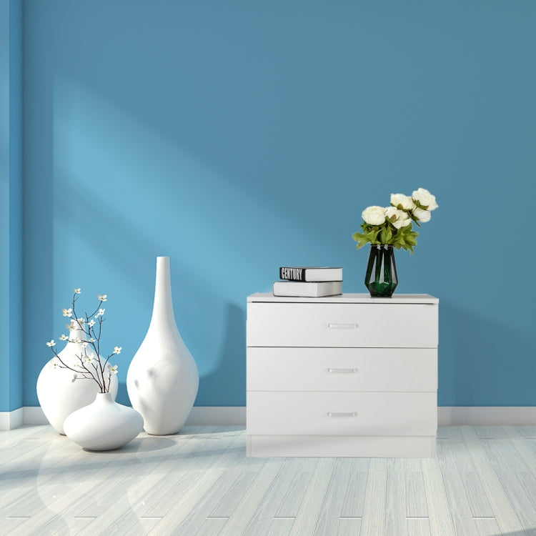 [US Warehouse] Wood Simple Dresser with 3-Drawer, Size: 66 x 33 x 56cm(White)