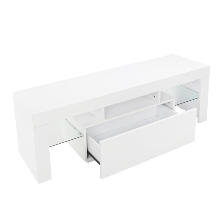[US Warehouse] Household Decoration LED TV Cabinet with Single Drawer Size: 130 x 35 x 45cm(White)
