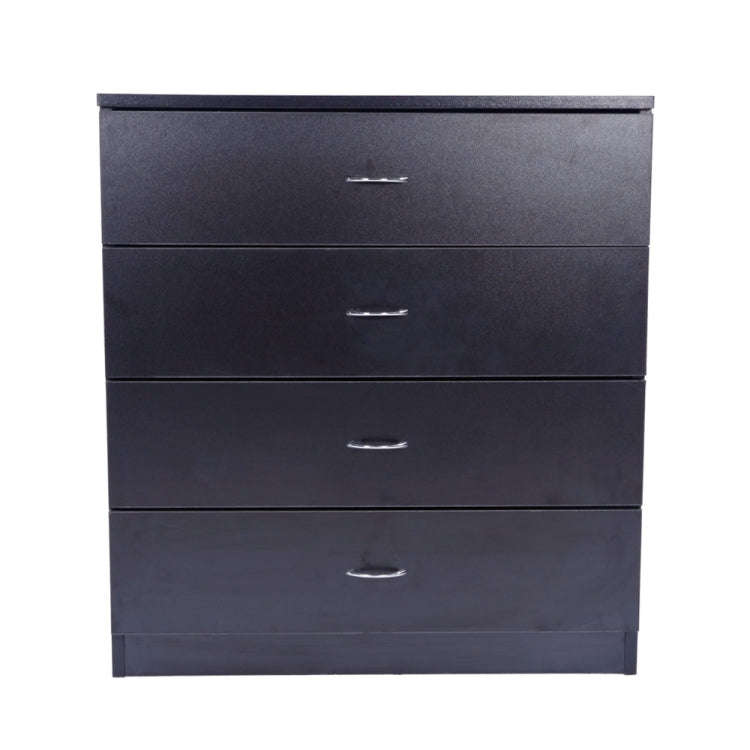 [US Warehouse] MDF Wood Simple 4-Drawer Dresser, Size: 66 x 33 x 73cm(Black)