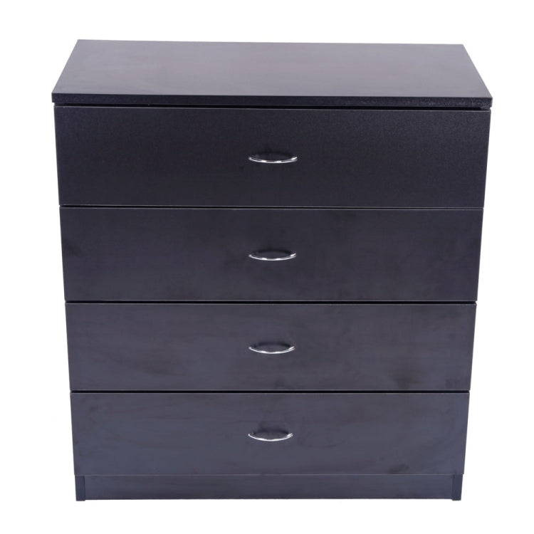 [US Warehouse] MDF Wood Simple 4-Drawer Dresser, Size: 66 x 33 x 73cm(Black)