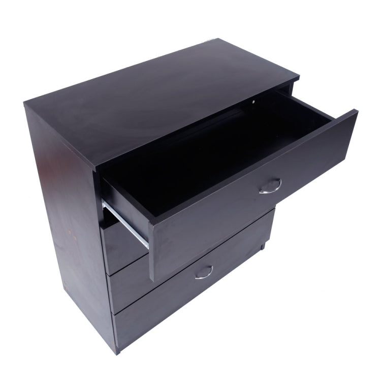 [US Warehouse] MDF Wood Simple 4-Drawer Dresser, Size: 66 x 33 x 73cm(Black)