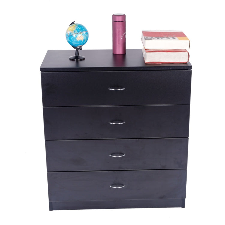 [US Warehouse] MDF Wood Simple 4-Drawer Dresser, Size: 66 x 33 x 73cm(Black)