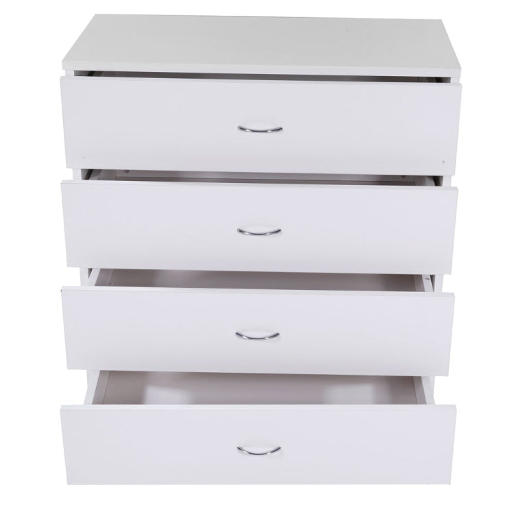 [US Warehouse] MDF Wood Simple 4-Drawer Dresser, Size: 66 x 33 x 73cm(White)