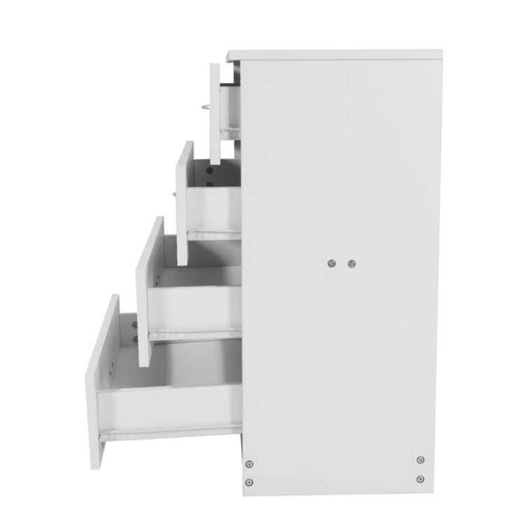 [US Warehouse] MDF Wood Simple 4-Drawer Dresser, Size: 66 x 33 x 73cm(White)