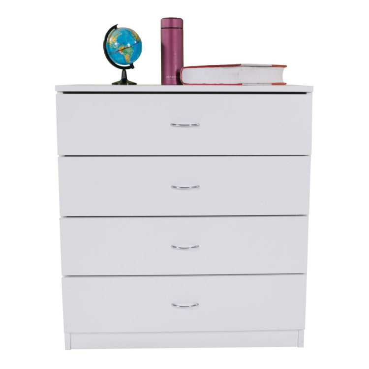 [US Warehouse] MDF Wood Simple 4-Drawer Dresser, Size: 66 x 33 x 73cm(White)