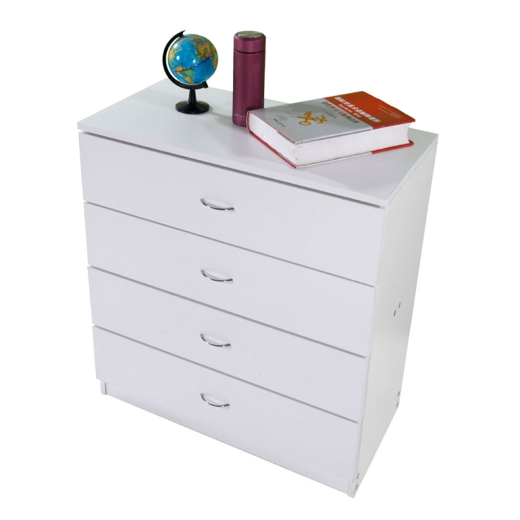 [US Warehouse] MDF Wood Simple 4-Drawer Dresser, Size: 66 x 33 x 73cm(White)