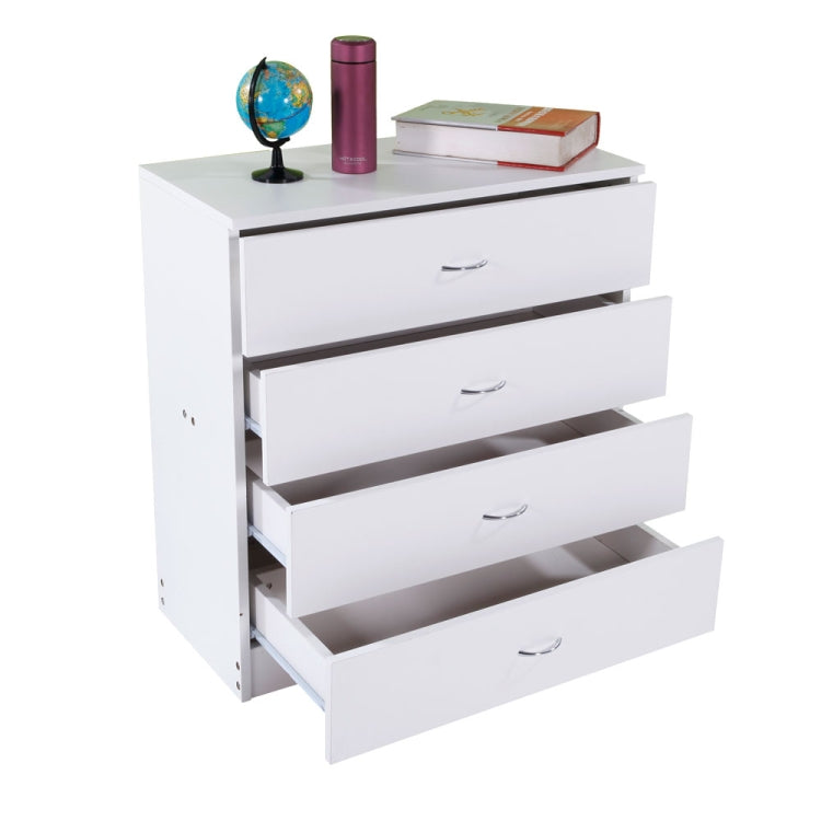 [US Warehouse] MDF Wood Simple 4-Drawer Dresser, Size: 66 x 33 x 73cm(White)