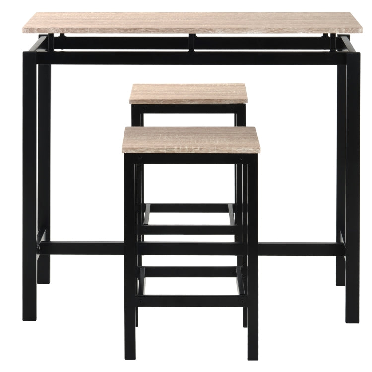 [UK Warehouse] Bar Table + 2 Bar Stools Set, Size: 100x40x90cm (Oak)