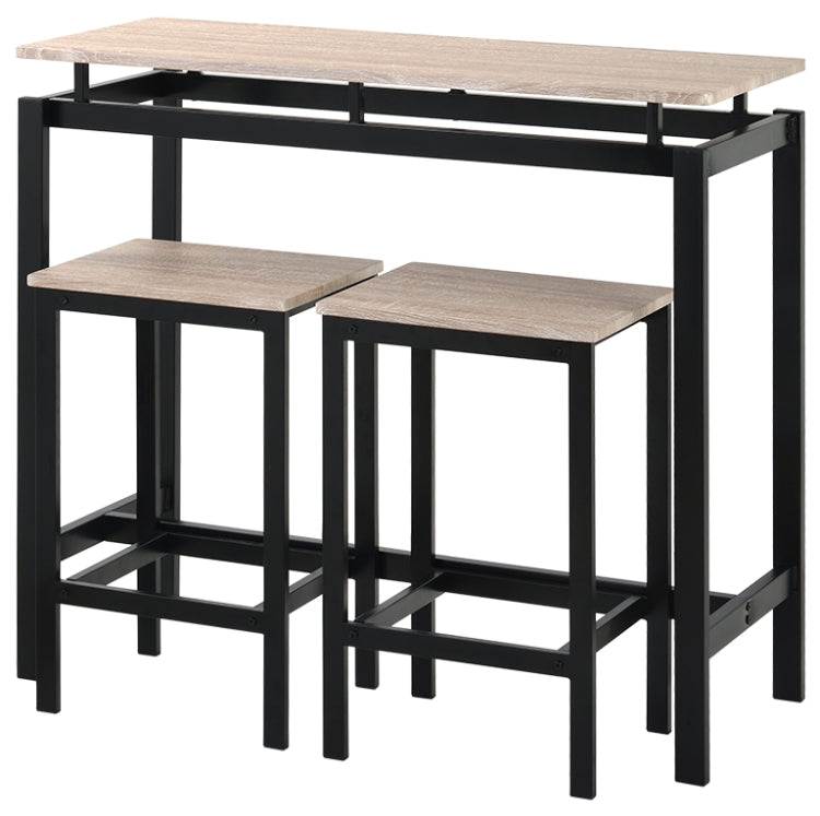 [UK Warehouse] Bar Table + 2 Bar Stools Set, Size: 100x40x90cm (Oak)