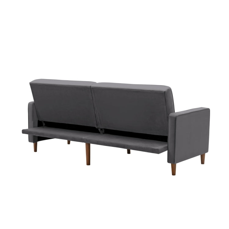 [US Warehouse] Modern Square Arms Velvet Upholstered Sofa Bed, Size: 198 x 81 x 83cm (Grey)