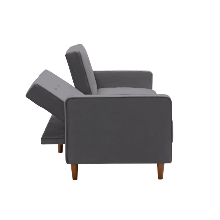 [US Warehouse] Modern Square Arms Velvet Upholstered Sofa Bed, Size: 198 x 81 x 83cm (Grey)