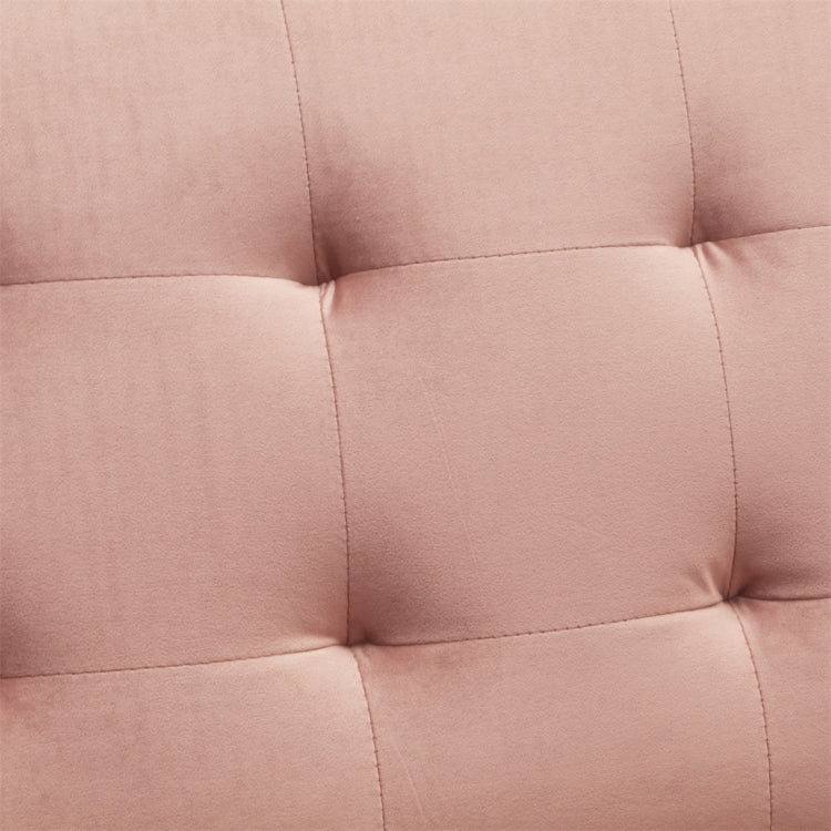 [US Warehouse] Modern Square Arms Velvet Upholstered Sofa Bed, Size: 198 x 81 x 83cm (Pink)