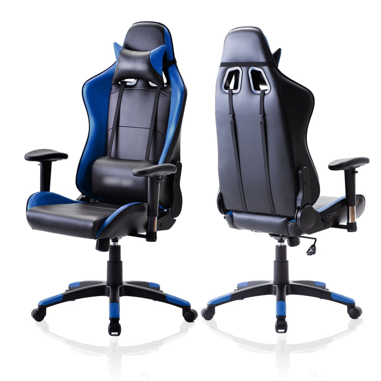 [EU Warehouse] Gaming Chairs Height-adjustable Computer Chairs with High Backrest & Rocker Function, Seat Size: 50 x 33cm, Height: 128.5-138.5cm(Blue)
