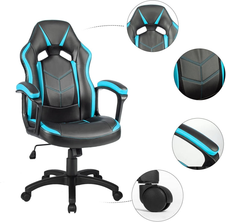 [EU Warehouse] Ergonomic Racing Sports Seat Chairs Office Swivel Chairs (Blue)
