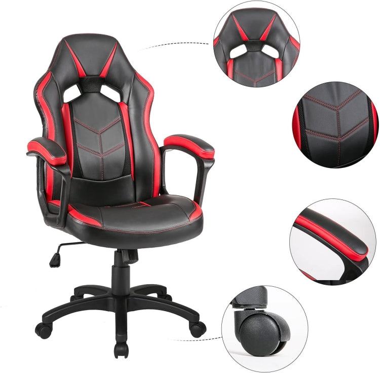 [EU Warehouse] Ergonomic Racing Sports Seat Chairs Office Swivel Chairs (Red)