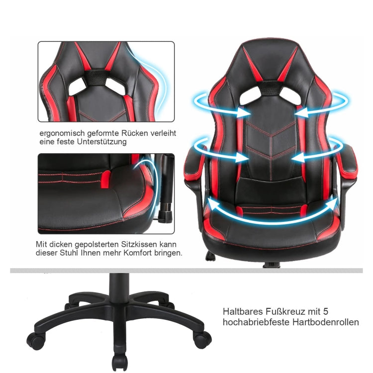 [EU Warehouse] Ergonomic Racing Sports Seat Chairs Office Swivel Chairs (Red)