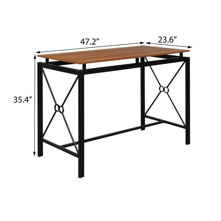 [US Warehouse] 5 in 1 Dining Table + Four Chairs Set (Brown)