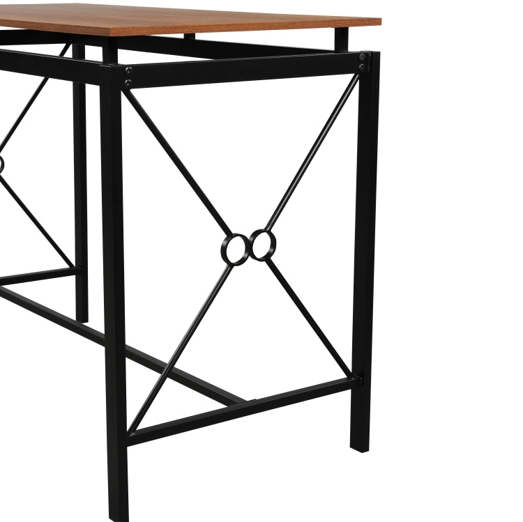 [US Warehouse] 5 in 1 Dining Table + Four Chairs Set (Brown)