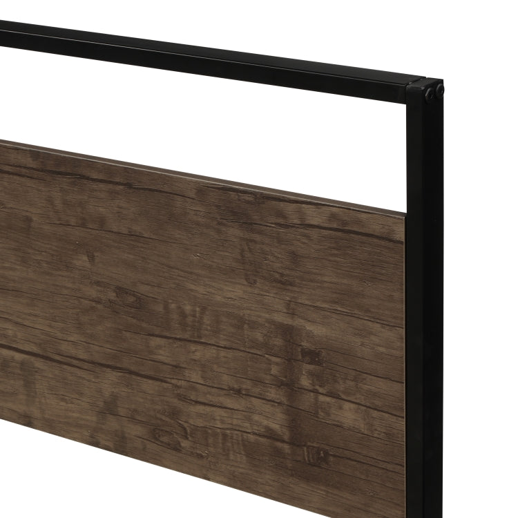 [EU Warehouse] Queen Metal Bed Frame with Wood Slats, Size: 207 x 153 x 94cm