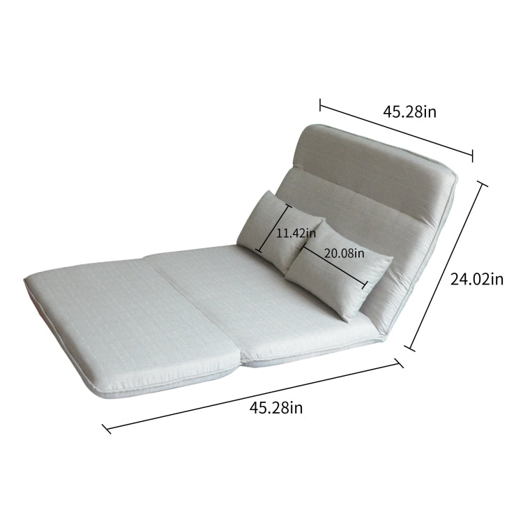 [US Warehouse] Sofa Bed Folding Lazy Sofa Floor Chairs Recliner Bed with Pillow (Grey)