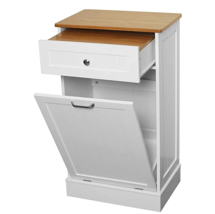 [US Warehouse] Wooden Garbage Bin, Size: 90.5 x 52 x 33cm(White)