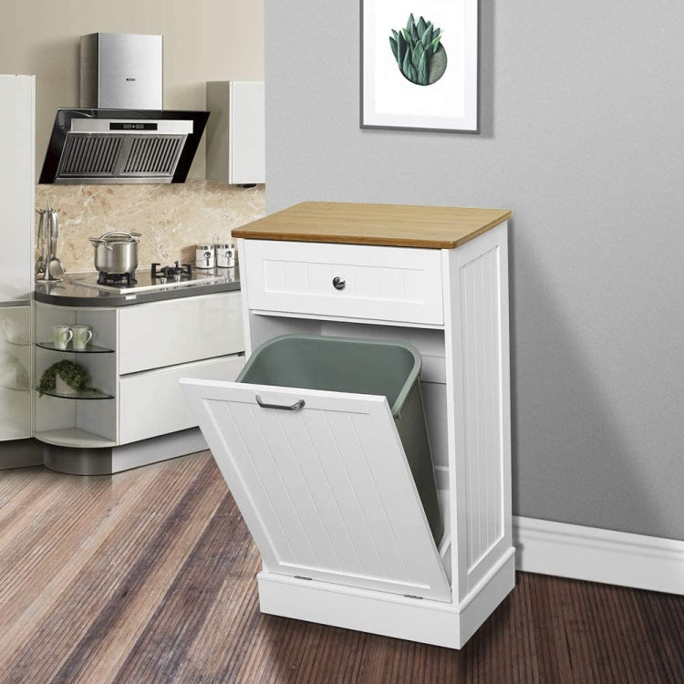 [US Warehouse] Wooden Garbage Bin, Size: 90.5 x 52 x 33cm(White)