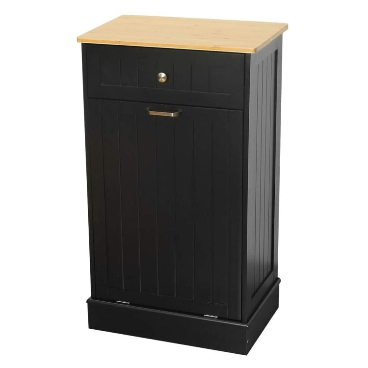 [US Warehouse] Wooden Garbage Bin, Size: 90.5 x 52 x 33cm(Black)