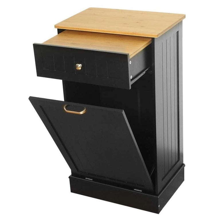 [US Warehouse] Wooden Garbage Bin, Size: 90.5 x 52 x 33cm(Black)