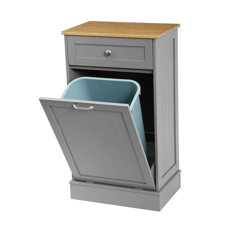 [US Warehouse] Wooden Garbage Bin, Size: 90.5 x 52 x 33cm(Grey)