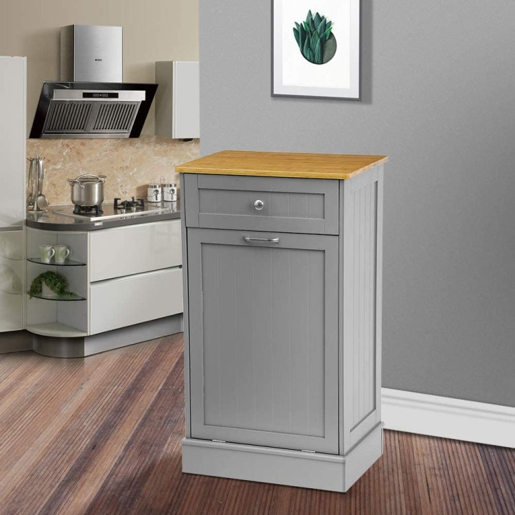 [US Warehouse] Wooden Garbage Bin, Size: 90.5 x 52 x 33cm(Grey)