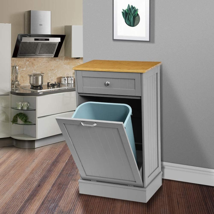 [US Warehouse] Wooden Garbage Bin, Size: 90.5 x 52 x 33cm(Grey)