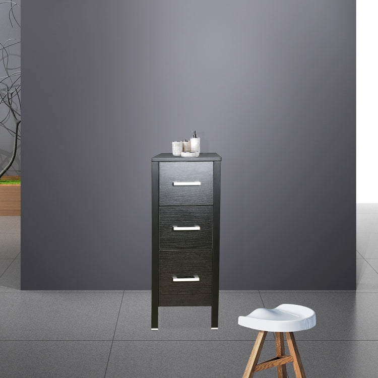 [US Warehouse] Bathroom Vanity with Three Drawers, Size: 30.5 x 51 x 76cm(Black)