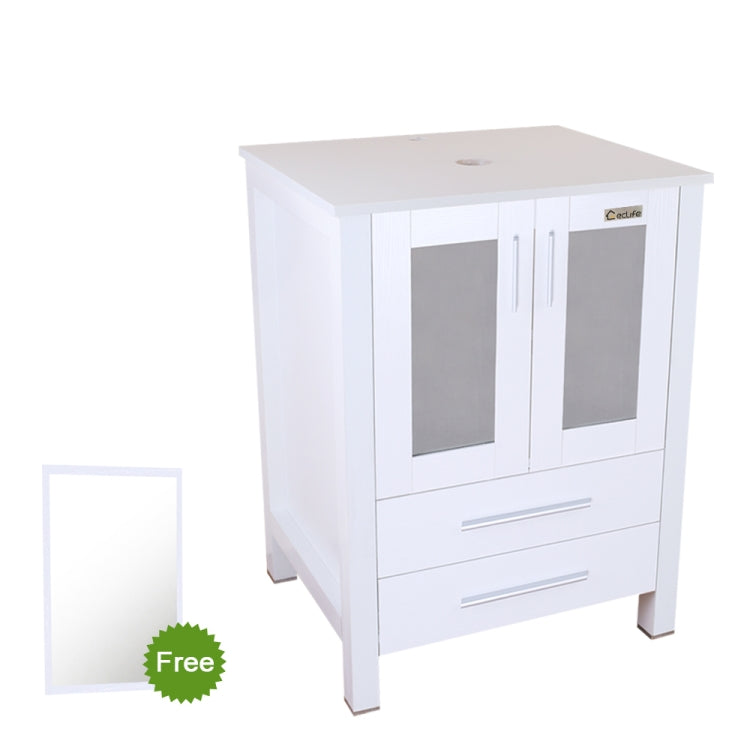 [US Warehouse] Bathroom Mirror Vanity with Two Drawers, Size: 60 x 51 x 81.5cm(White)