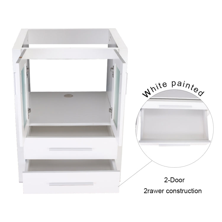 [US Warehouse] Bathroom Mirror Vanity with Two Drawers, Size: 60 x 51 x 81.5cm(White)