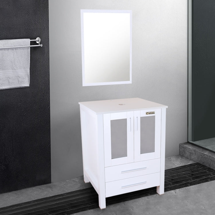 [US Warehouse] Bathroom Mirror Vanity with Two Drawers, Size: 60 x 51 x 81.5cm(White)
