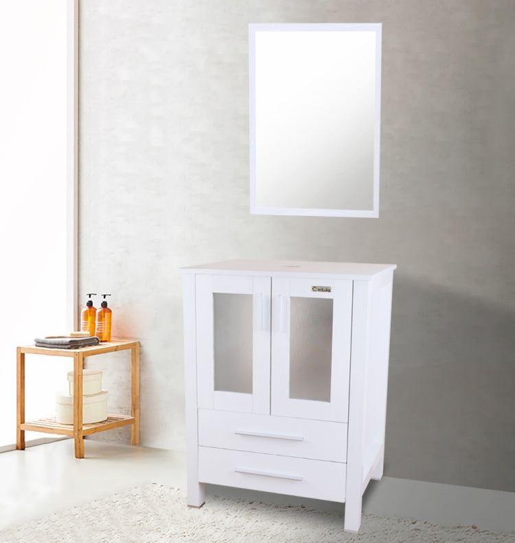 [US Warehouse] Bathroom Mirror Vanity with Two Drawers, Size: 60 x 51 x 81.5cm(White)