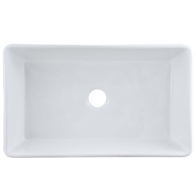 [US Warehouse] Kitchen Counter Square Large Bowl Wash Basin Ceramic Sink(White)