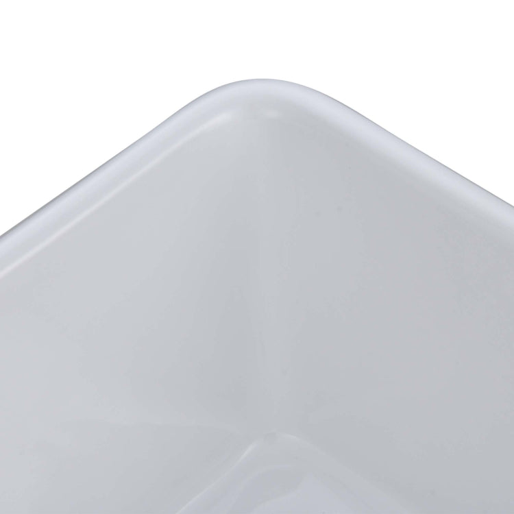 [US Warehouse] Kitchen Counter Square Large Bowl Wash Basin Ceramic Sink(White)
