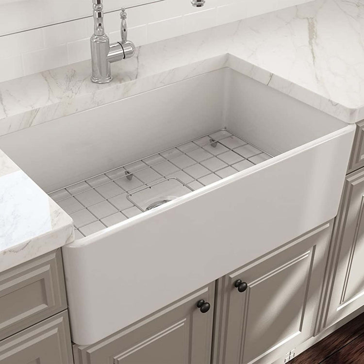 [US Warehouse] Kitchen Counter Square Large Bowl Wash Basin Ceramic Sink(White)