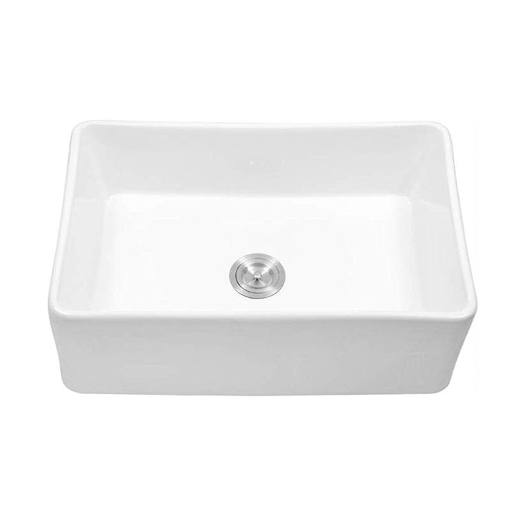 [US Warehouse] Kitchen Counter Square Large Bowl Sound-deadening Wash Basin Ceramic Sink(White)
