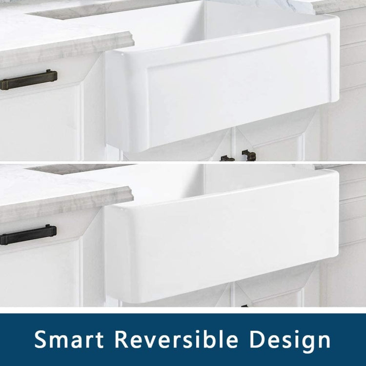 [US Warehouse] Kitchen Counter Square Large Bowl Sound-deadening Wash Basin Ceramic Sink(White)